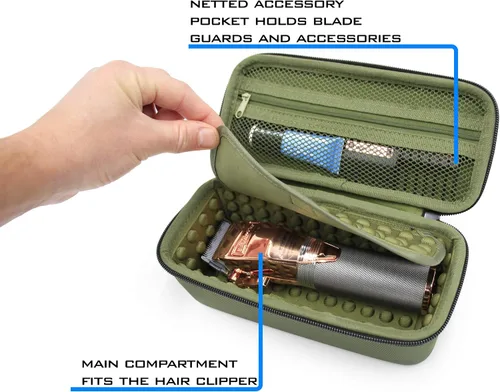 Miniatura 3 de CASEMATIX Estuche inalámbrico compatible con cortapelos Babyliss, zumbadores, recortadoras, revestimiento de acabado en T, estuche de viaje