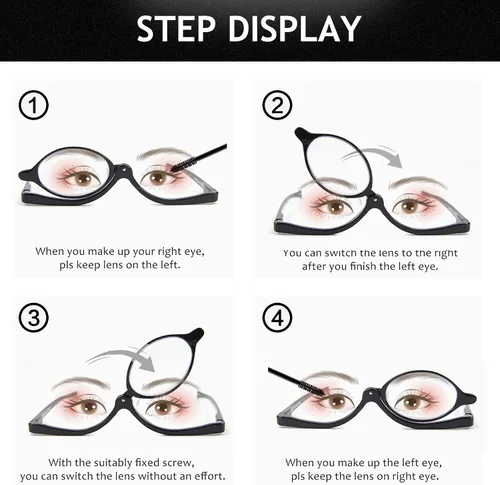 Miniatura 2 de 2 Pairs Makeup Reading Glasses for Women, Magnifying Flip Down Cosmetic Readers, Make Up Glasses with Spring Hinge