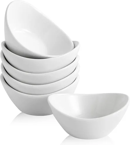 Miniatura 11 de Juego de accesorios de cerámica para embutidos de 6 tazas individuales de salsa de 1.5 onzas, platos de salsa de soja, platos de postre pequeños