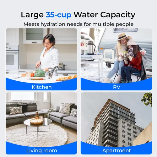 Miniatura 2 de Waterdrop Slim - Dispensador de filtro de agua alcalina, 35 tazas, gran capacidad, 100 galones de larga duración, filtración más rápida, reduce