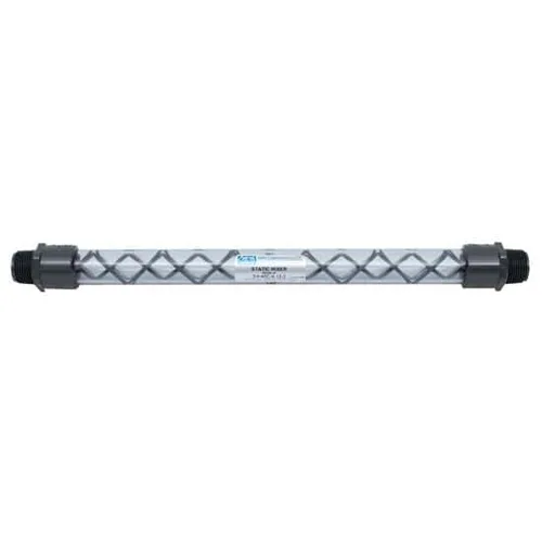 Cole-Parmer Mezclador de tubería de PVC transparente Schedule 40: 3/4 (in) NPT (M), 12 elementos