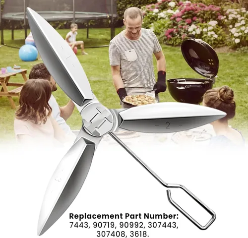 Miniatura 6 de Kit de sistema de limpieza de parrilla de 18-1/2 pulgadas compatible con Weber Kettle Grill 7443 90719 - Piezas de repuesto para parrilla de carbón