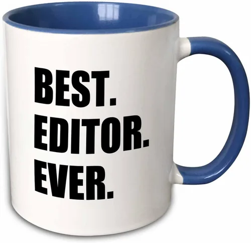 Miniatura 12 de 3dRose mug_179777_4 Best Editor Ever - divertido regalo de orgullo de trabajo para el mejor trabajo de edición del mundo, taza negra de dos tonos