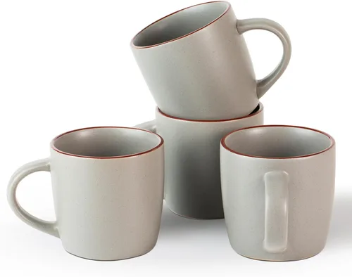 Miniatura 30 de famiware Mercury - Tazas de café de 13 onzas, juego de 4 tazas de café con asa, tazas para café con leche, té caliente, capuchino, moca, cacao, negro