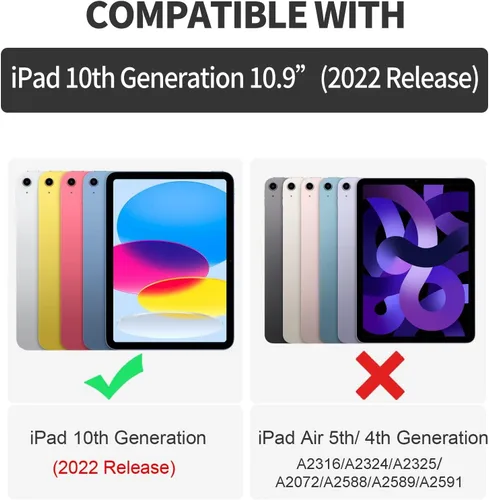 Miniatura 2 de Funda para iPad de 10.ª generación 2022, iPad de 10.9 pulgadas, iPad (A16) de 11ª generación de 11 pulgadas (2025), funda delgada de piel sintética
