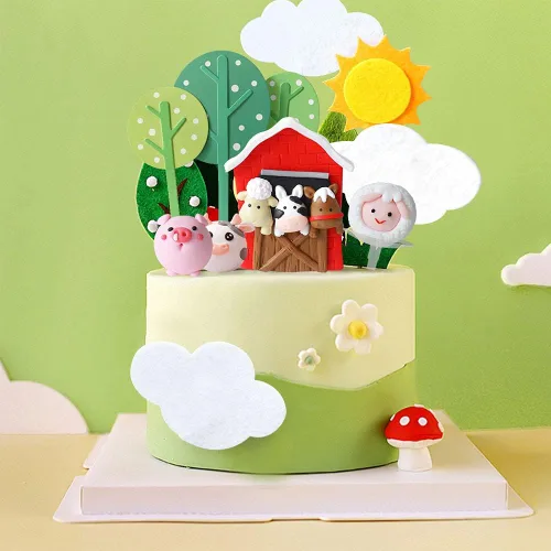 Miniatura 4 de JeVenis Little Farm - Juego de decoración de tartas de animales de granja, ovejas, vacas, cerdos para baby shower y fiestas de cumpleaños