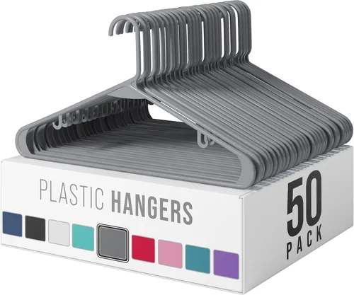 Miniatura 7 de Perchas de plástico, paquete de 50 perchas color aguamarina, son perfectas para colgar abrigos y ahorrar espacio en general para clósets y nuevos