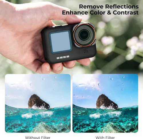Miniatura 4 de K&F Concept - Juego de 4 filtros para lentes ND8 ND16 ND32 CPL, compatible con GoPro Hero12 / Hero11 / Hero10 / Hero 9 Black, kit de filtros