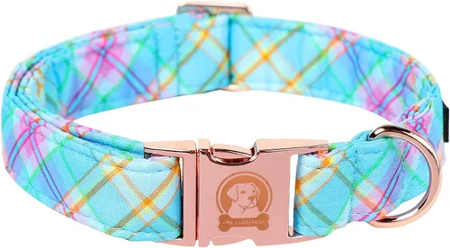 Miniatura 21 de MR.CHUBBYFACE· Collar de perro de primavera y verano, lindos collares de perro de limón verde, collar ajustable de tela natural suave para perros