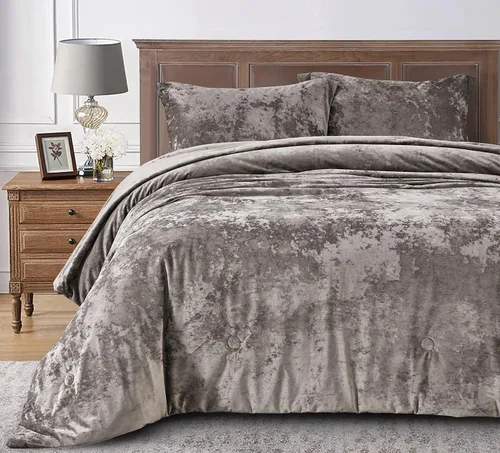 Miniatura 2 de Chezmoi Collection Lux - Juego de edredón de terciopelo gris peltre de 2 piezas, tamaño individual, juego de ropa de cama de terciopelo de felpa