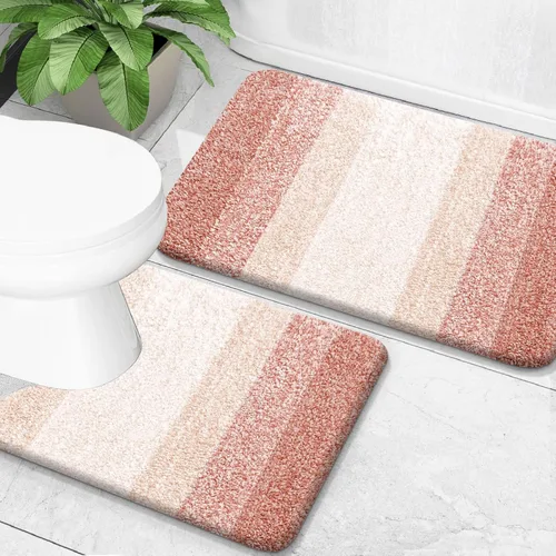 Miniatura 99 de OLANLY Juego de 2 alfombras de baño de microfibra suave y absorbente, antideslizantes, se pueden lavar y secar a máquina, alfombras de baño peludas