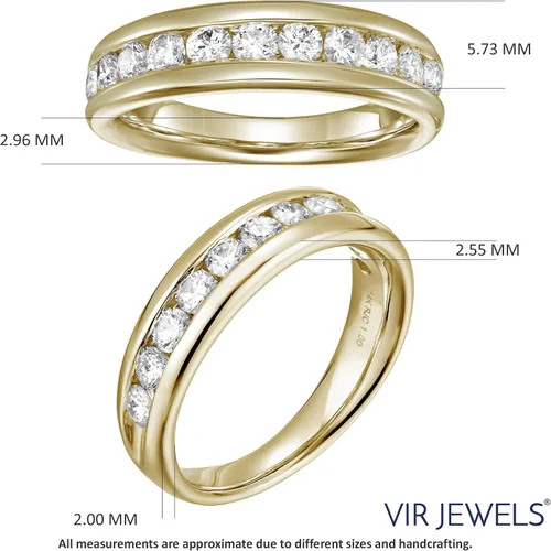 Miniatura 4 de Vir Jewels Anillo de compromiso con diamantes de 12 quilates (ctw) para mujer, anillo de compromiso de ajuste cómodo con diamantes redondos de media