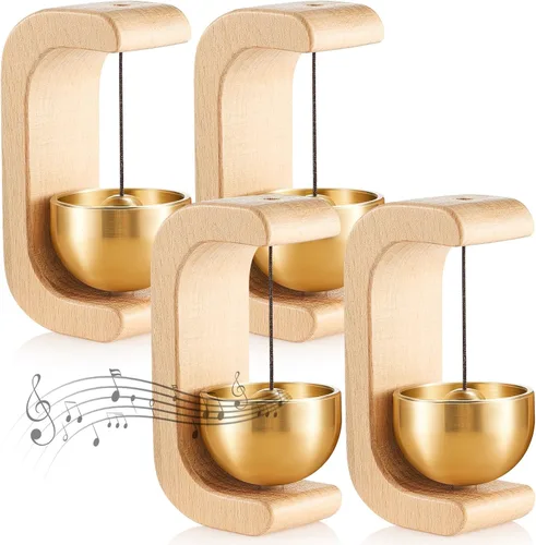 Miniatura 24 de Zonon 2 Piezas Campanillas de Viento Magnéticas de Madera Decoración de Timbre de Puerta Campana de Comerciantes para Apertura de Puerta Forma de C