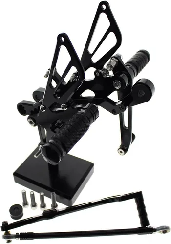 Miniatura 2 de Reposapiés de motocicleta ajustable de aluminio para Yamaha YZF R6 2006 2007 2008 2009 2010 2011 2012 2013 2014 (negro)