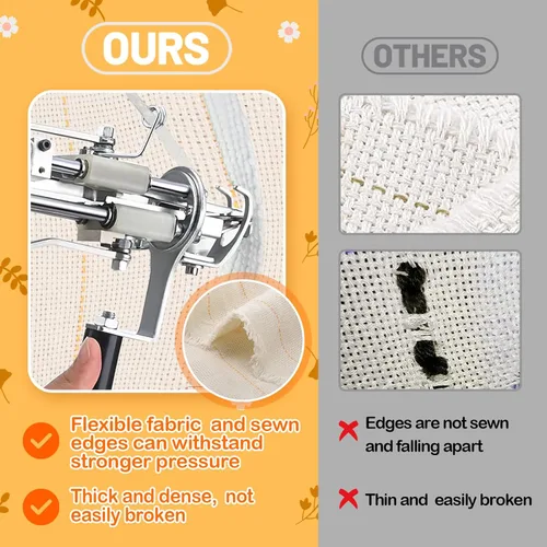 Miniatura 3 de Tela de Tufting Grande de 40" × 40" con Líneas Marcadas - Tela de Monje Primaria para Aguja de Punzón para Alfombra DIY - Pistola de Tufting