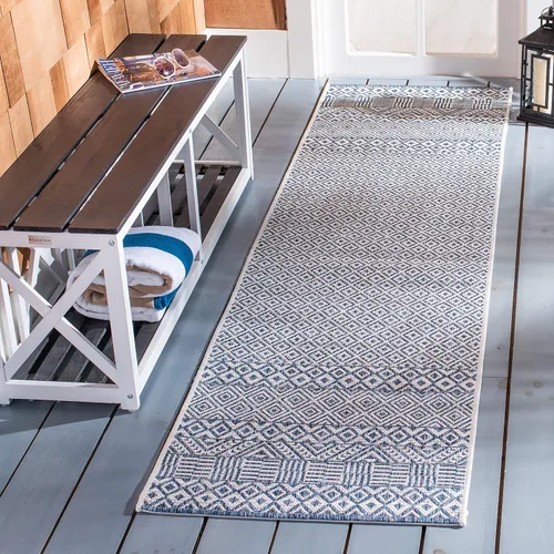Miniatura 19 de SAFAVIEH Alfombra lavable al aire libre, colección Courtyard - 2'3" x 5', gris y negro, no desprende pelusa y fácil limpieza, ideal para patio