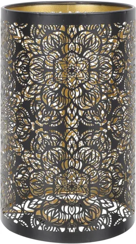 KALLORY Pantalla hueca de metal tallado de hierro para lámpara decorativa de mesa, 7.87 x 4.72 x 4.72 pulgadas, elegante difusor de luz para sala de