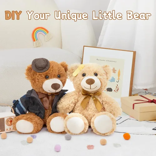 Miniatura 3 de MorisMos 10 Osos de Peluche a Granel para Baby Shower, Osos de Peluche Lindos de 14 Pulgadas Animales de Peluche de Felpa, Pequeños Osos de Peluche