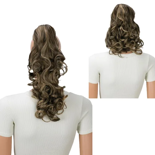 Miniatura 14 de PRETTYSHOP 16 o 20 pulgadas clip para el pelo en extensión cola de caballo 2 en 1 rizada resistente al calor