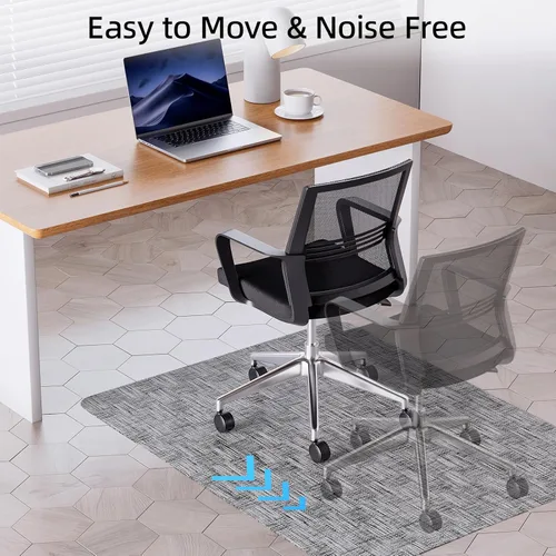 Miniatura 6 de Yecaye Tapete para silla de oficina para suelo de madera dura, 35" x 47" protege el suelo debajo del escritorio de la computadora para silla
