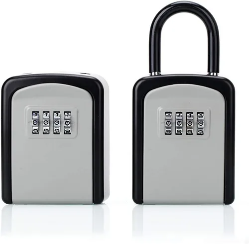 Miniatura 9 de Caja de cerradura de llave, caja de bloqueo de combinación con código para almacenamiento de llaves de casa, casillero combinado de puerta