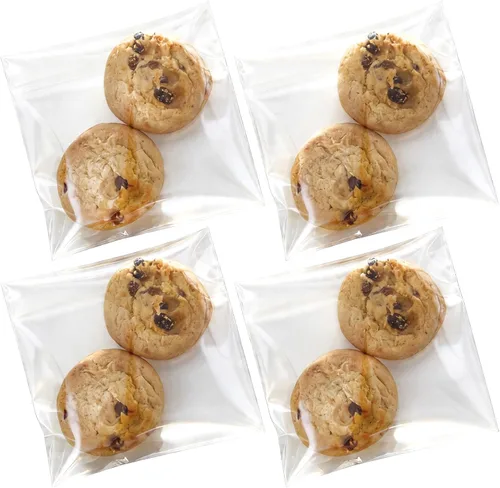 Miniatura 7 de 200 unidades de 5.5 x 5.5 pulgadas con bonito lazo de encaje transparente para asar galletas, regalo de bricolaje, plástico para dulces, envoltura