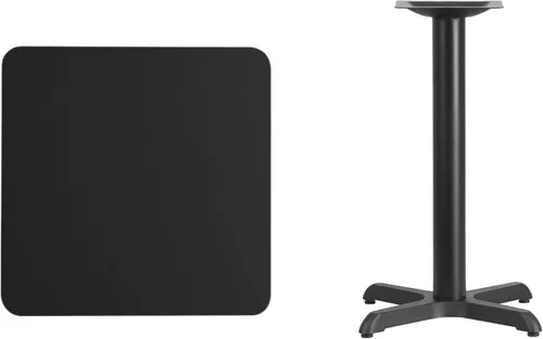 Miniatura 2 de Flash Furniture Stiles - Mesa cuadrada laminada negra de 24 pulgadas con base de altura de mesa de 22 x 22 pulgadas