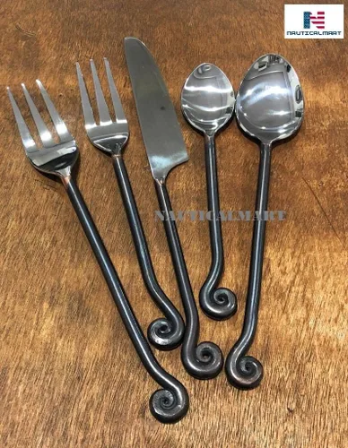 Miniatura 3 de Nautical-Mart Treble Clef Flatware Tenedor de ensalada de acero inoxidable