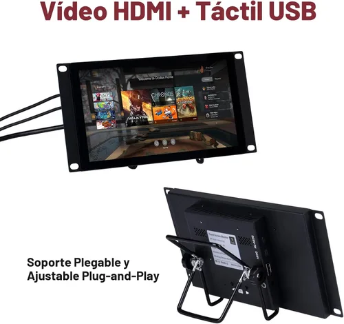 Miniatura 2 de GeeekPi 9 pulgadas 1280x720 pantalla táctil LCD 3U Rack Mount Monitor para DeskPi RackMate T0/T1/T2/T0 Plus/T1 Plus/TL1 Server Cabinet y 10 pulgadas