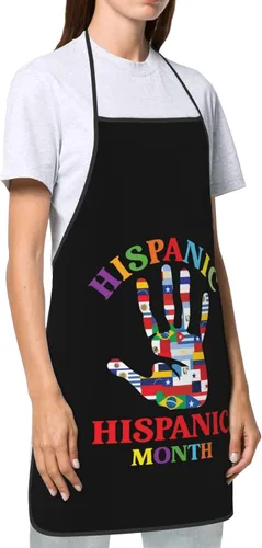 Miniatura 6 de Delantal del Mes Nacional de la Herencia Hispana para mujeres y hombres, para hornear a la parrilla, jardinería, cocina, aseo, barbacoa, cocina