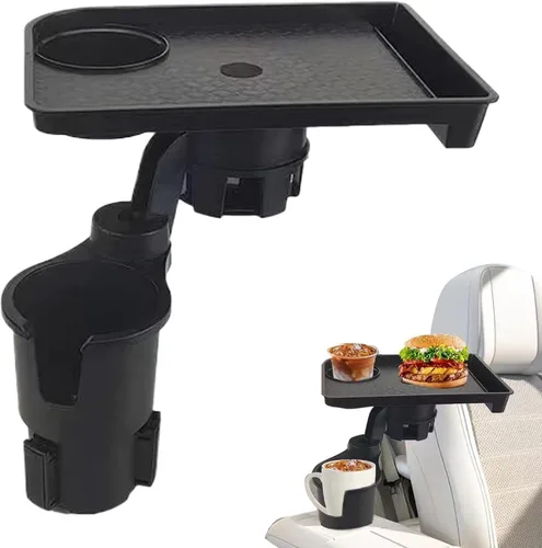 Miniatura 5 de Bandeja expansora de silicona negra para portavasos de automóvil, organizador de almacenamiento de consola para sedán y MPV, organizador universal