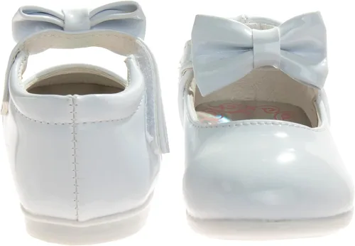 Miniatura 2 de Josmo Baby-Girl's Walking Kids Mary Jane Flats-Formal Dress Shoes Newborn Infant Walker Moccasins Crib Bow Knot First Step Patent Slip-On Christening