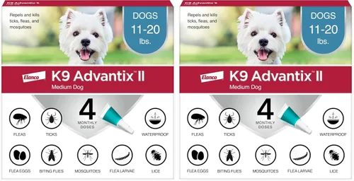 Miniatura 14 de K9 Advantix II Tratamiento y prevención recomendado por veterinarios para pulgas, garrapatas y mosquitos para perros medianos Perros 11-20 libras