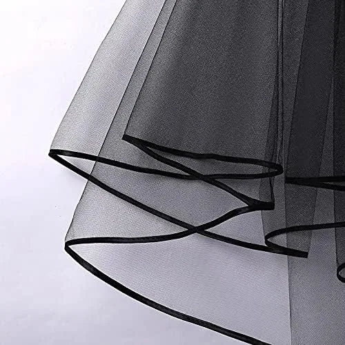 Miniatura 2 de umbresen Velos de novia velos de novia para mujer, velos cortos de tul blanco con borde de cinta con peine para novias, despedidas de soltera
