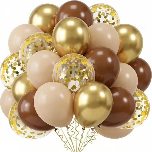 Miniatura 15 de TecUnite - 80 globos de látex de 12”, diseño de confeti, globos metálicos, para fiestas de Navidad, Halloween, San Valentín, 4 de Julio, boda