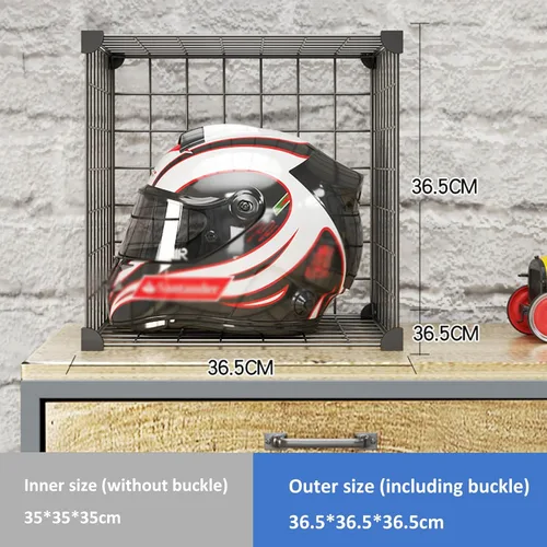 Miniatura 2 de Caja organizadora de sombreros, estante para casco de motocicleta montado en el piso, moderna tienda comercial al por menor vitrina