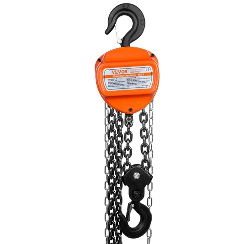 Miniatura 11 de VEVOR Polipasto de cadena manual, 2 toneladas, capacidad de 4400 libras, tirfor de 10 pies, acero al carbono galvanizado G80 con freno de doble