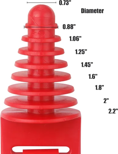 Miniatura 2 de Tapón de Lavado de Escape del Silenciador de 0.8" a 2.2" Tapón de Lavado Rojo, Tapón de Lavado del Silenciador de Escape de Goma para Motocicleta