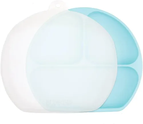 Miniatura 16 de Bumkins Plato de succión para niños pequeños y bebés, cubierta de plato con agarre dividido para bebés y niños, destete guiado por el bebé