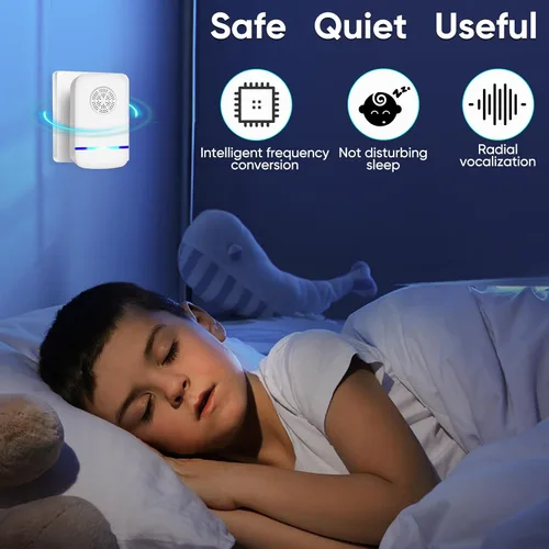 Miniatura 3 de Repelente ultrasónico de plagas para interiores, 6 unidades, repelente electrónico de plagas y ratones, enchufe ultrasónico para mosquitos, ratones