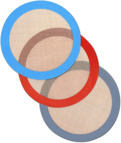 Tapete de silicona redondo para hornear de 8 pulgadas, juego de 3 tapetes de silicona reutilizables para hornear, tapete de silicona para molde de