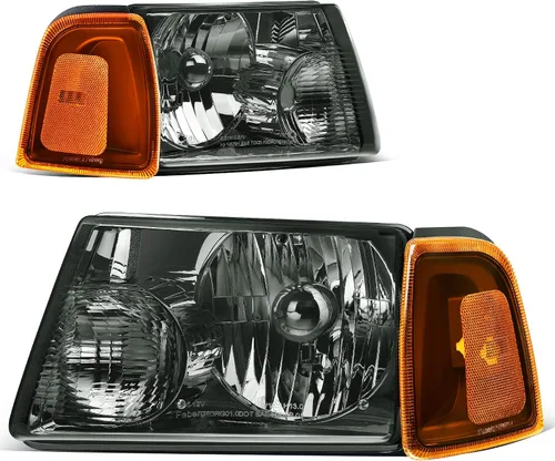 Miniatura 9 de Conjunto de repuesto de faros delanteros para Ford Explorer. Reflectores ámbar, carcasa cromada