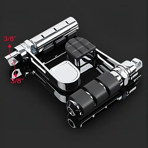 Miniatura 7 de Hdmt Anti-Vibración Estriberas de Motocicleta Juego de Soportes de Reposapiés con Reposatalos para Harley Softail Sportster Dyna Fxwg Fxr Modelos