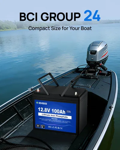 Miniatura 5 de DC HOUSE Batería de litio de motor de arrastre LiFePO4 de 12 V 100 Ah, grupo 24, Bluetooth y corte de baja temperatura, hasta 15000 ciclos, 100 A