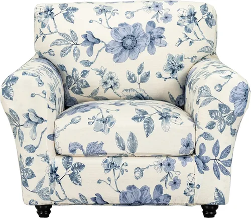 Miniatura 32 de CRFATOP Fundas elásticas para sillón de 2 plazas suaves con diseño floral para perros, fundas elásticas para sillón de 1 plaza, fundas lavables