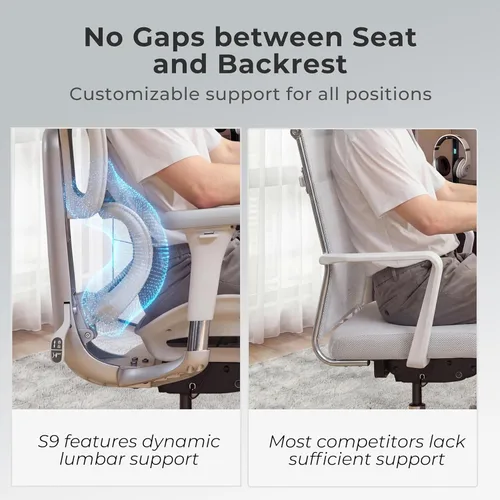 Miniatura 6 de WELAX S9 Pro - Silla de oficina ergonómica de malla con reposapiés y reposabrazos ajustables 6D, silla de escritorio cómoda, profundidad del asiento