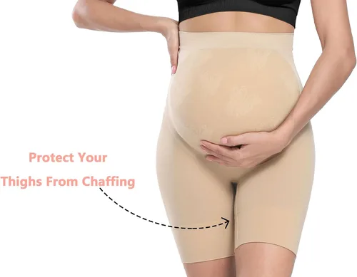 Miniatura 3 de Ropa moldeadora de maternidad de alta calidad "Baby Bump", ropa interior de embarazo de cintura alta a medio muslo que evita rozaduras, soporte