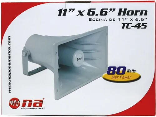 Miniatura 5 de Nippon America Bocina de alimentación TC-45 Altavoz PA de 80 vatios, blanco 11 "x 6.6
