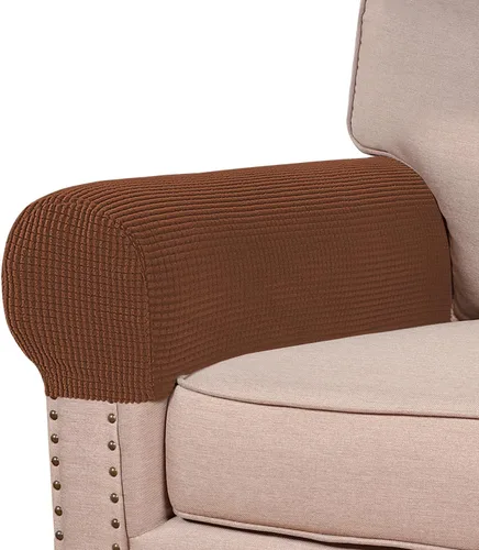 Miniatura 26 de Turquoize Fundas elásticas para reposabrazos para sillas y sofás, fundas para reposabrazos de sofá de elastano y jacquard, protector de muebles