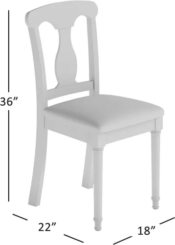 Miniatura 3 de Jofran Grafton Farms - Silla de escritorio, color blanco cepillado
